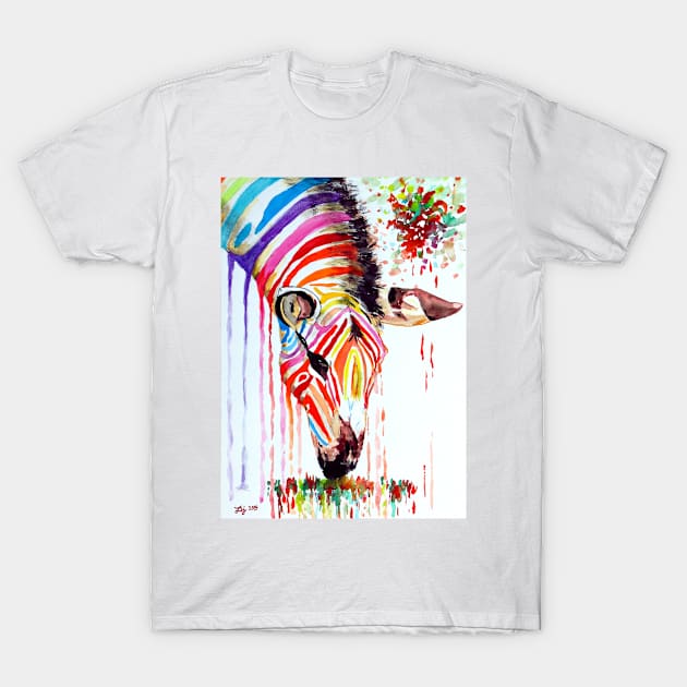 Rainbow Zebra T-Shirt by danieljanda